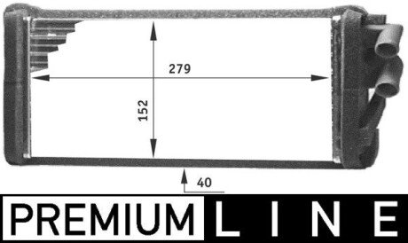 Радіатор пічки Audi 100/A6 -97 (279x152x40) (Premium Line! OE) MAHLE / KNECHT AH 98 000P