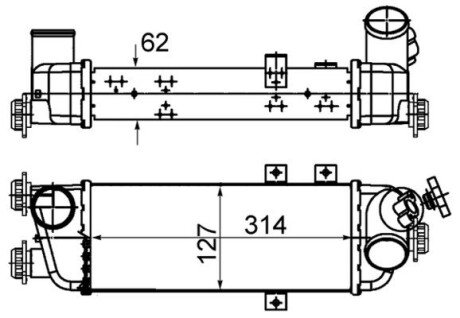 Радіатор наддуву MAHLE / KNECHT CI 500 000S