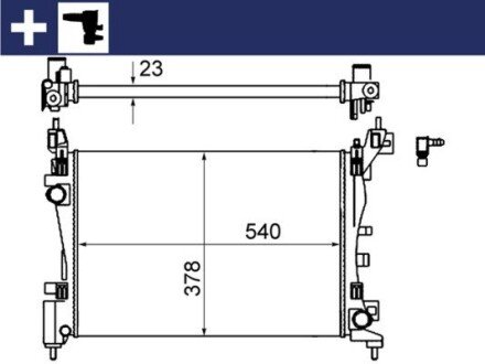 Радіатор охолодження Citroen Nemo/Fiat Fiorino 1.4i 07- MAHLE / KNECHT CR 1121 000S