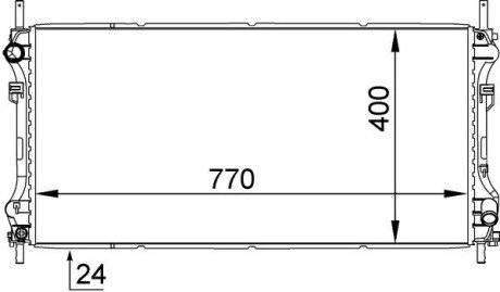 Радіатор охолодження двигуна Transit (V184) 2.0DI (-AC) MAHLE / KNECHT CR 1143 000S