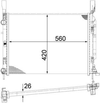 Радіатор охолодження двигуна Kangoo 1.5 dci, 1.6 08- MAHLE / KNECHT CR 1156 000S