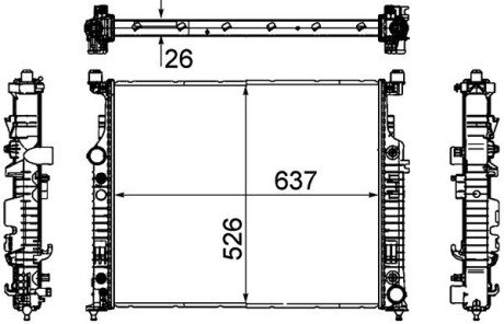 A_Радіатор Mercedes W164 ML MAHLE / KNECHT CR1706000P