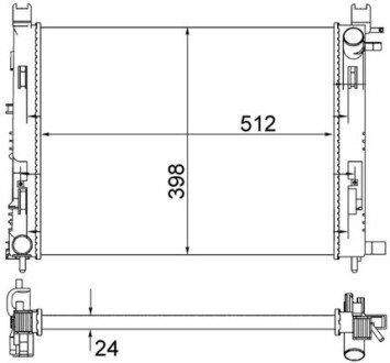 Радіатор охолодження Renault Dokker/Dacia Logan 1.2TCe/1.6/1.5dCi 12- MAHLE / KNECHT CR 2166 001S (фото 1)