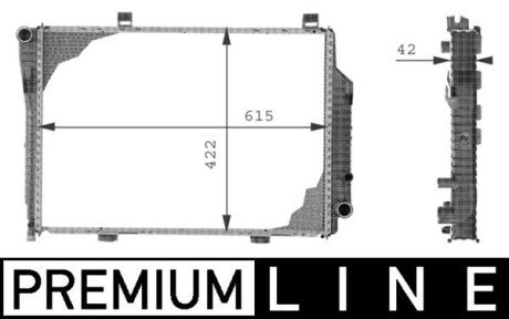 A_Радіатор 422 mm MERCEDES-BENZ MAHLE / KNECHT CR230000P