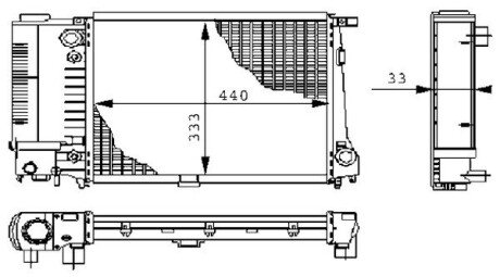 Радіатор 333 mm BMW 3 (E36) / 5 (E34) MAHLE / KNECHT CR 264 000S