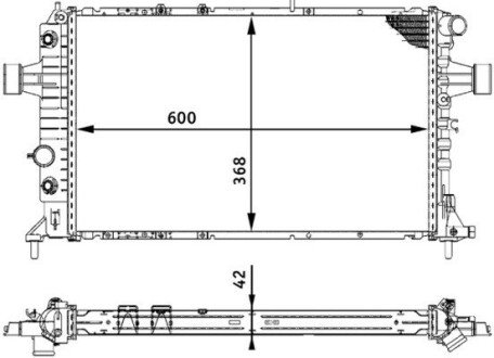 Радіатор охолодження двигуна ASTRA G/ZAFIRA A 2.0-2.2 DTI 99-05 (+AC) MAHLE / KNECHT CR 320 000S