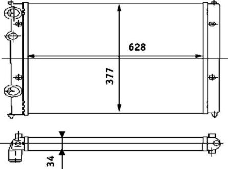 A_Радіатор 628 mm VW/SEAT Caddy,Polo,Ibiza,Cordoba 1,4-2,0/1,9TDi 93-99 MAHLE / KNECHT CR394000S (фото 1)