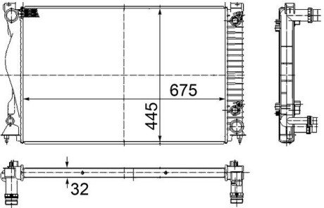 Радіатор охолодження Audi A6 2.4/2.8/3.0/3.2 04-11 MAHLE / KNECHT CR789000S