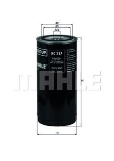 Фото фільтр паливний Mahle DAF/IVECO MAHLE / KNECHT ="KC217" Фільтр паливний Mahle DAF/IVECO MAHLE / KNECHT ="KC217"