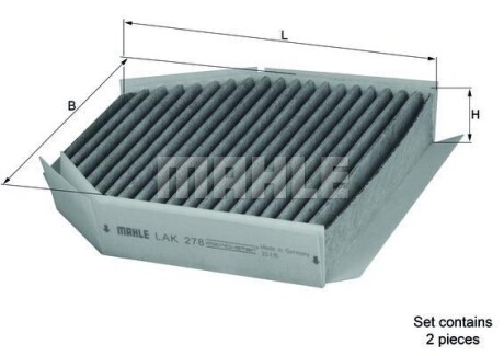 Фільтр салону MAHLE / KNECHT LAK278S