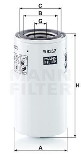 Фільтр гідравлічний MANN W9352