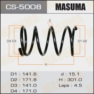 Пружина підвіски передня Honda CR-V (02-) (CS-5008) MASUMA CS5008