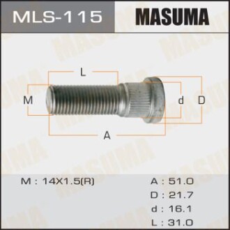 Шпилька колеса (MLS-115) MASUMA MLS115