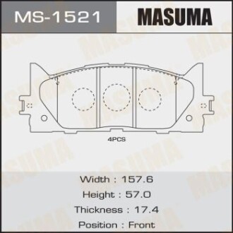 Колодки гальмівні передн Toyota Camry (06-) (MS-1521) MASUMA MS1521