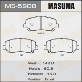 Колодки гальмівні передн Mazda CX-5 (11-) (MS-5908) MASUMA MS5908