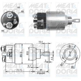 MEATDORIA DB Втягивающее реле стартера W202/210 VW LT 2,3 96- MEAT&DORIA 46044