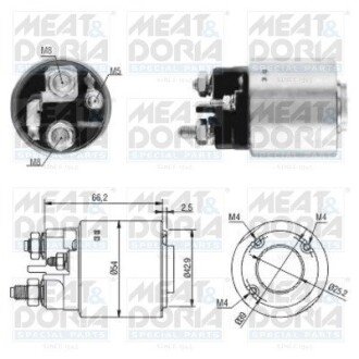 MEATDORIA CITROEN Магнітний перемикач стартера BERLINGO MULTISPACE (B9) 1.6 HDi 90 10-, C3 I 1.4 HDi 02-, XSARA Купе (N0) 1.4 HDi 03-05, PEUGEOT 1007 (KM) 1.6 HDi 07- MEAT&DORIA 46131 (фото 1)