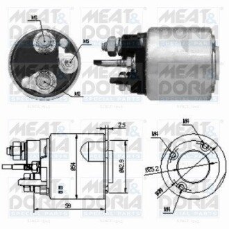 MEATDORIA DACIA Втягуюче реле стартера LOGAN 1.5 dCi 07-11, RENAULT CLIO III (BR0/1, CR0/1) 1.5 dCi 05-12 MEAT&DORIA 46159