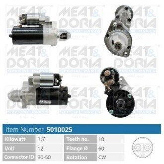 MEATDORIA DB стартер 12V 1.6KW W211/220,Sprinter 06-,Vito 06- MEAT&DORIA 5010025