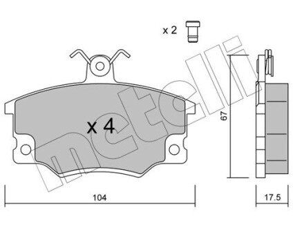 Колодки гальмівні (передні) Fiat Punto/Tipo/Uno 85-99 Metelli 22-0030-1