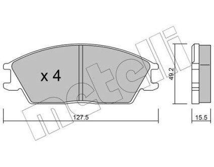 Колодки гальмівні (передні) Hyundai Accent 94-00/Honda Accord -85 Metelli 22-0081-0