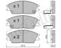 Колодки гальмівні (передні) Hyundai Accent I/II 94-05/Getz 02-10/Elantra 90-00/Pony 85-95 Metelli 22-0081-1 (фото 2)