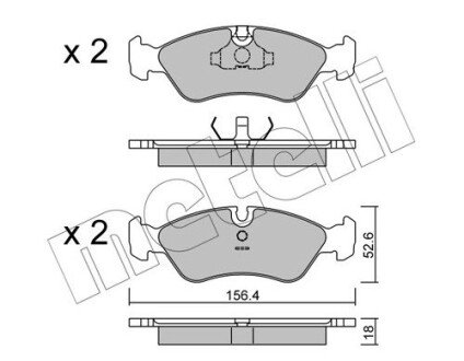 Колодки гальмівні (передні) Opel Astra F 91-01/Vectra A/B 88-03/Kadett E 85-92/Omega A 86-94 Metelli 22-0117-0