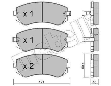 Комплект гальмівних колодок (дискових) Metelli 22-0304-0