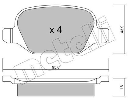 Колодки гальмівні (задні) Fiat Linea/Lancia Lybra/Alfa Romeo 147/156 99- Metelli 22-0324-1