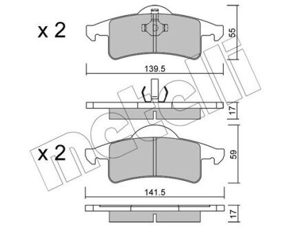 Колодки гальмівні (задні) Jeep Grand Cherokee II 99-05 Metelli 22-0526-0