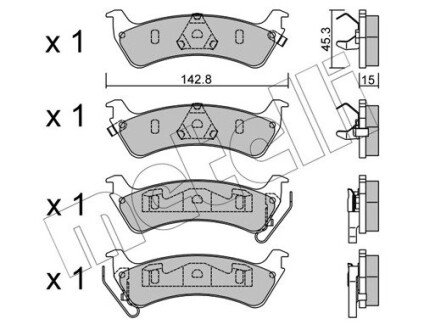 Колодки гальмівні (задні) Jeep Grand Cherokee 91-99 Metelli 22-0527-0