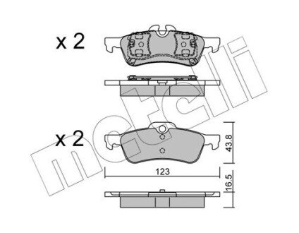 Колодки гальмівні (задні) Mini Cooper/One 01-06 Metelli 22-0556-0