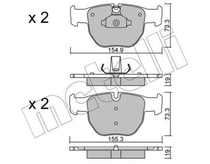 Колодки гальмівні (передні) Range Rover III 02-12 Metelli 22-0598-0 (фото 1)