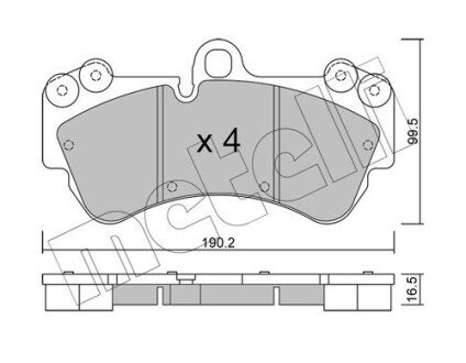 Колодки гальмівні (передні) Porsche Cayenne/VW Touareg 02-10 Metelli 22-0653-0