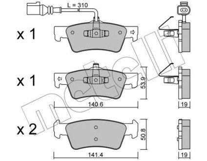 Комплект гальмівних колодок (дискових) Metelli 22-0661-1 (фото 1)