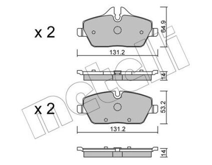 Колодки гальмівні (передні) BMW i3 (I01) 13- Metelli 22-0664-2