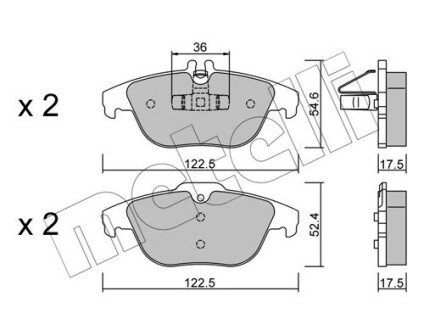 Колодки гальмівні (задні) MB C-class (W204/C204) 1.6-5.5 07- Metelli 22-0666-0