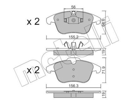 Комплект гальмівних колодок (дискових) Metelli 22-0675-4 (фото 1)