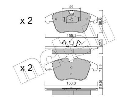 Комплект гальмівних колодок (дискових) Metelli 22-0675-6