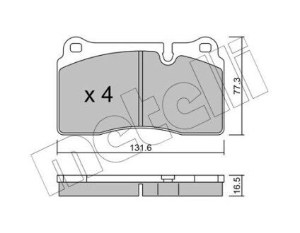 Колодки гальмівні (передні) Land Rover Range Rover 02-13 Metelli 22-0695-0