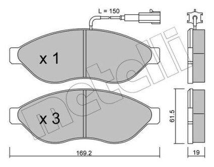 Комплект гальмівних колодок (дискових) Metelli 22-0708-0