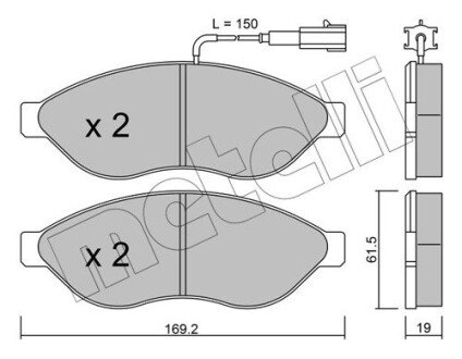 Колодки гальмівні (передні) Citroen Jumper/Fiat Ducato/Peugeot Boxer 06- (+датчики) Metelli 22-0708-1