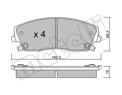 Колодки гальмівні (передні) Chrysler 300 04- Metelli 22-0716-0 (фото 1)