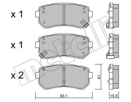 Комплект гальмівних колодок (дискових) Metelli 22-0725-0