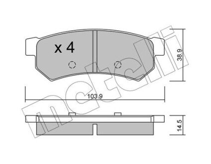 Колодки гальмівні (задні) Chevrolet Lacetti 05-/Nubira 05-11 Metelli 22-0846-0