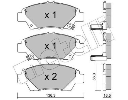 Колодки гальмівні (передні) Honda Jazz 07-/CR-Z 08- Metelli 22-0865-0