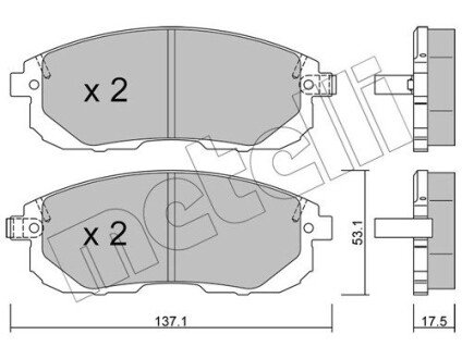 Колодки гальмівні (передні) Nissan Juke/Pulsar/Tiida 07- Metelli 22-0876-1