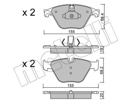 Комплект гальмівних колодок (дискових) Metelli 22-0918-0