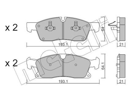 Комплект гальмівних колодок (дискових) Metelli 22-0927-4