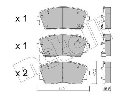 Колодки гальмівні (передні) Kia Picanto 11- Metelli 22-0941-0